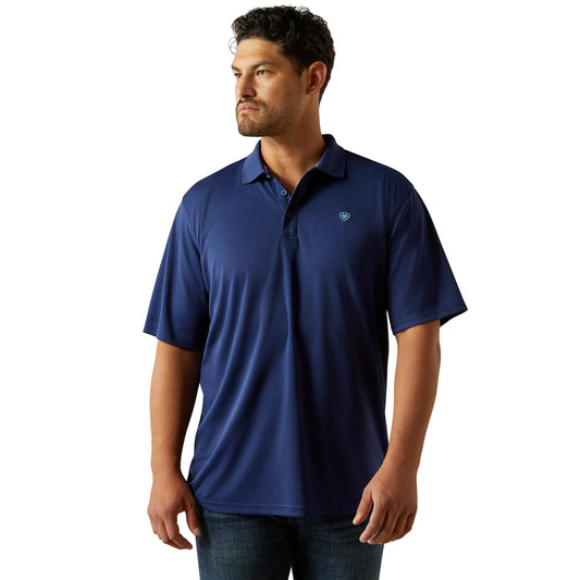 Ariat Men's TEK Solid Blue Depths Polo Shirt