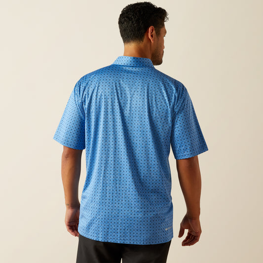 Ariat Charger 2.0 Blue & Black Geo Printed Polo