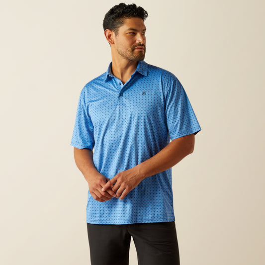 Ariat Charger 2.0 Blue & Black Geo Printed Polo