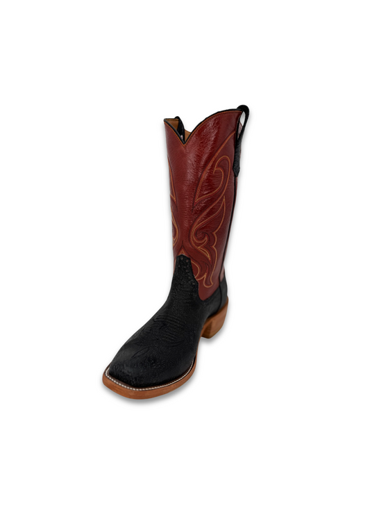 Rios of Mercedes Black Shrunken Poseidon Cowboy Boot