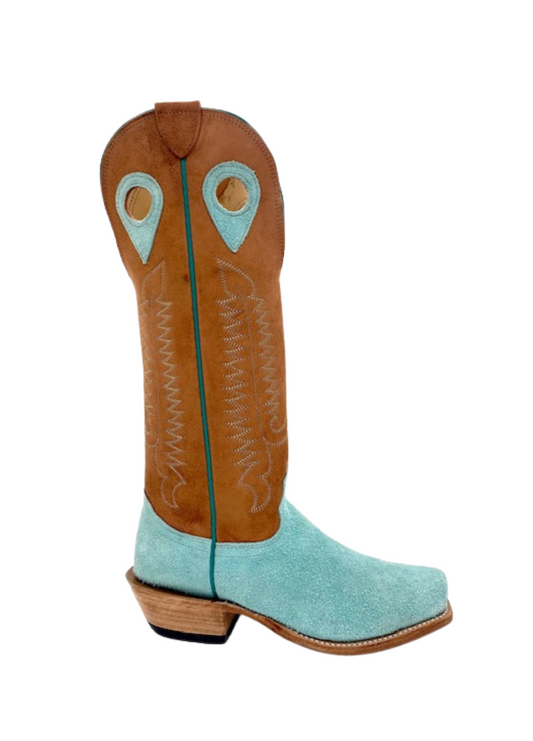 Fenoglio Tiffany Blue Roughout with Cognac Full Hide Boot