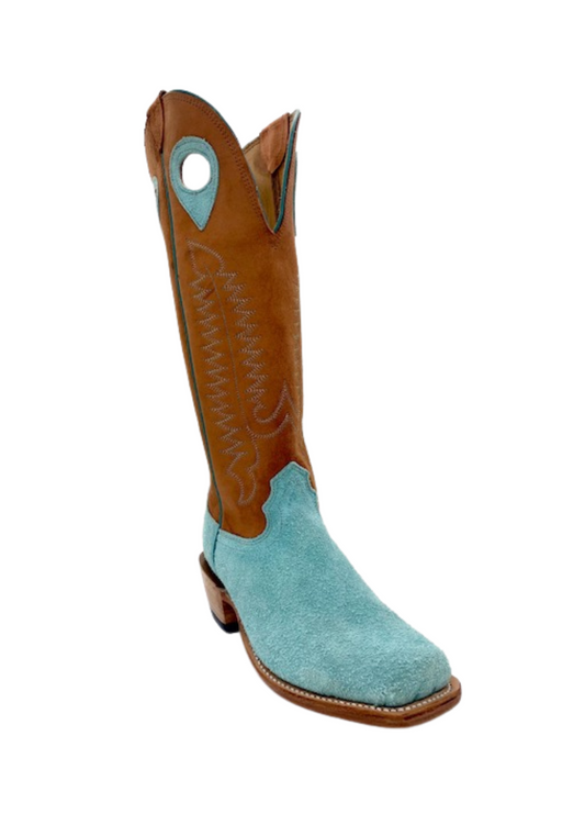 Fenoglio Tiffany Blue Roughout with Cognac Full Hide Boot