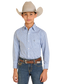 Panhandle Slim Boys' Classic Diamond Medallion Long Sleeve Button Shirt