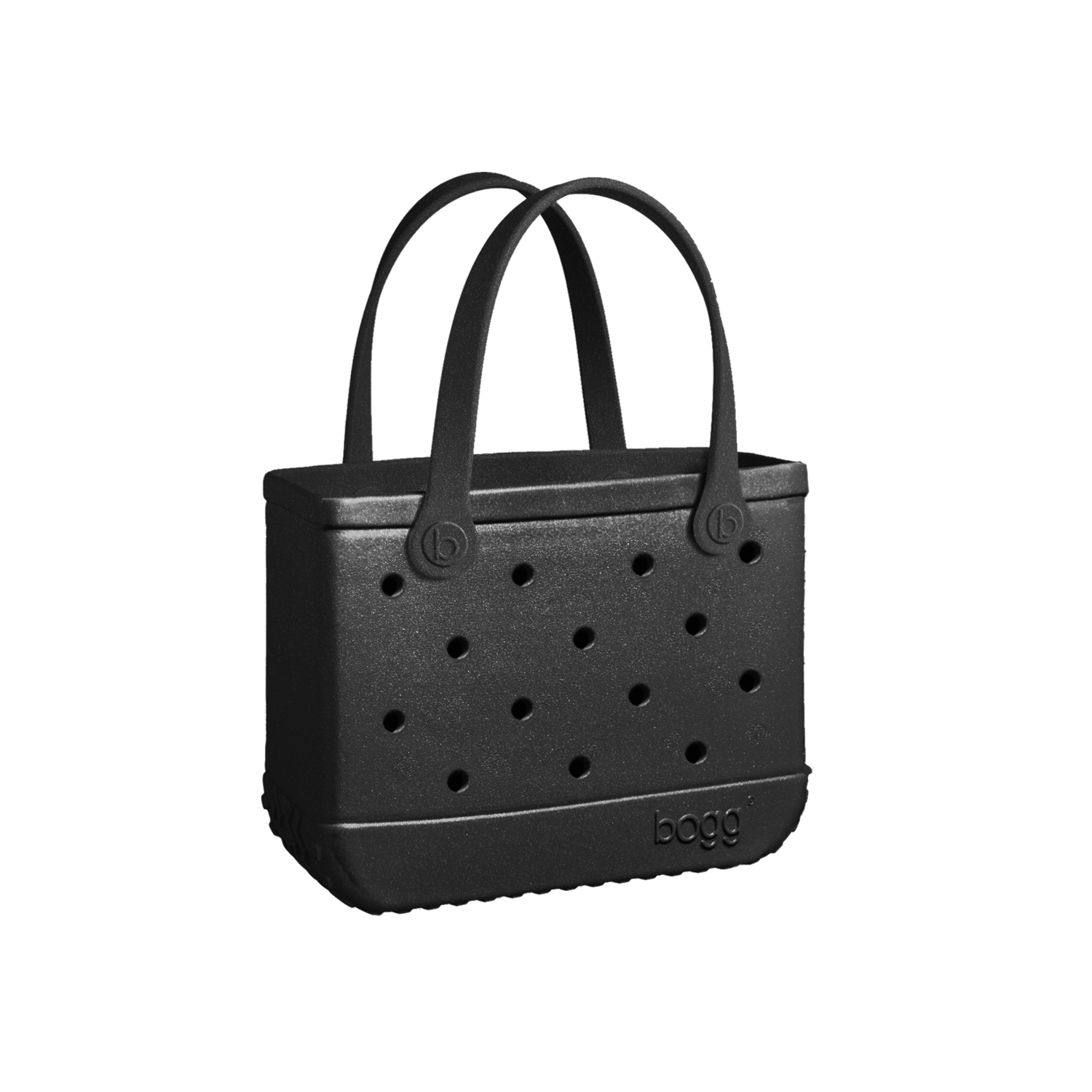 Black Bitty Boggs tote bag with handles on a white background