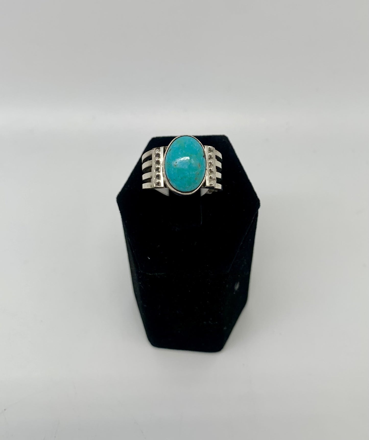 Oval Turquoise Multi-Band Ring- Size 8