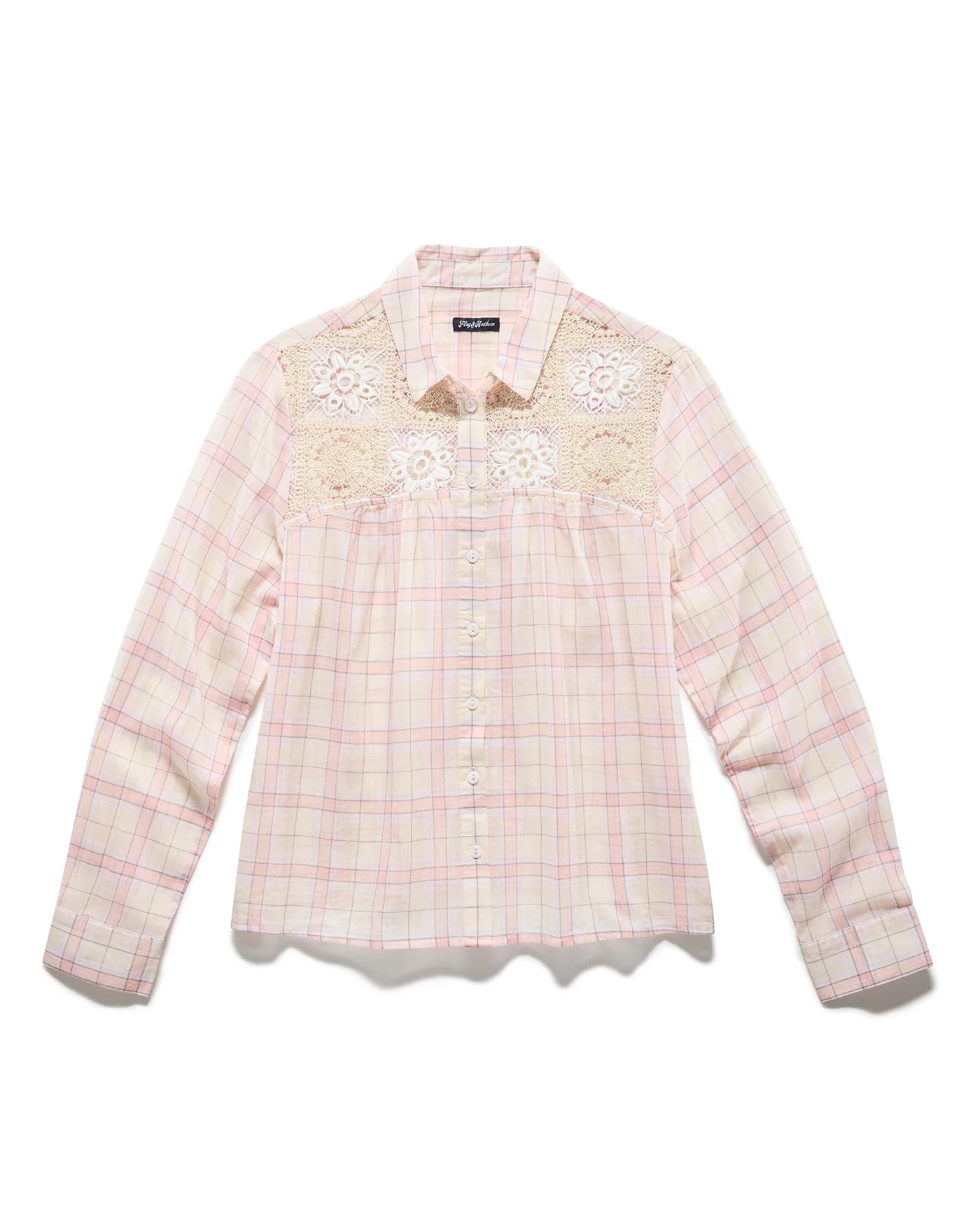 Flag & Anthem Bloomston Light Pink/Cream Crochet Shirt