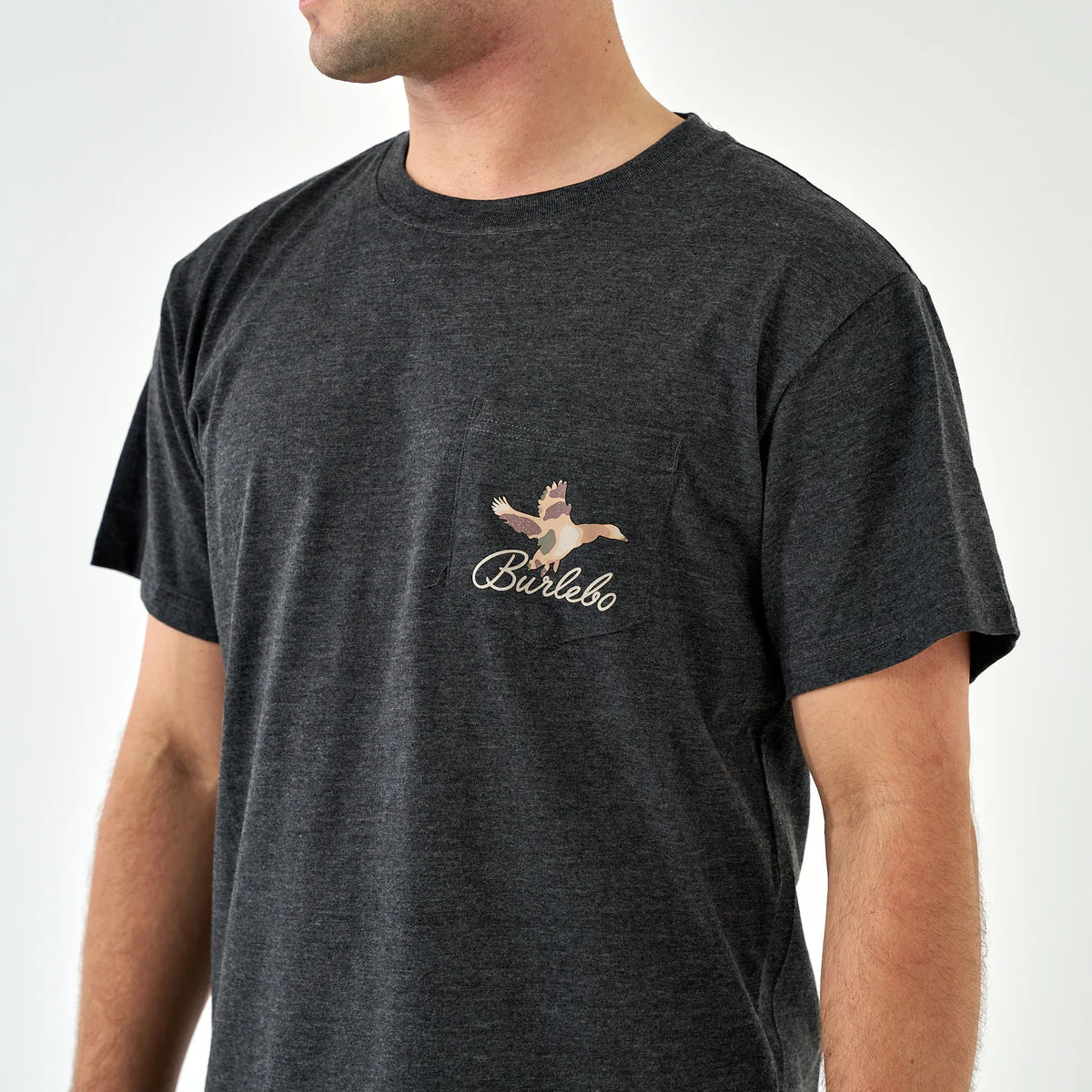 Burlebo Ducks Flying In Tee in Heather Black