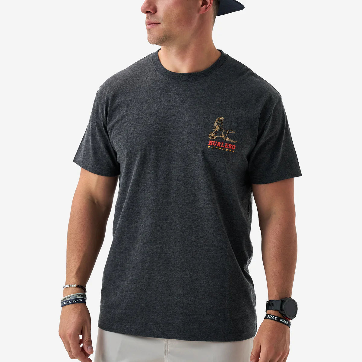 Burlebo Duck Wild Short Sleeve Tee in Heather Black