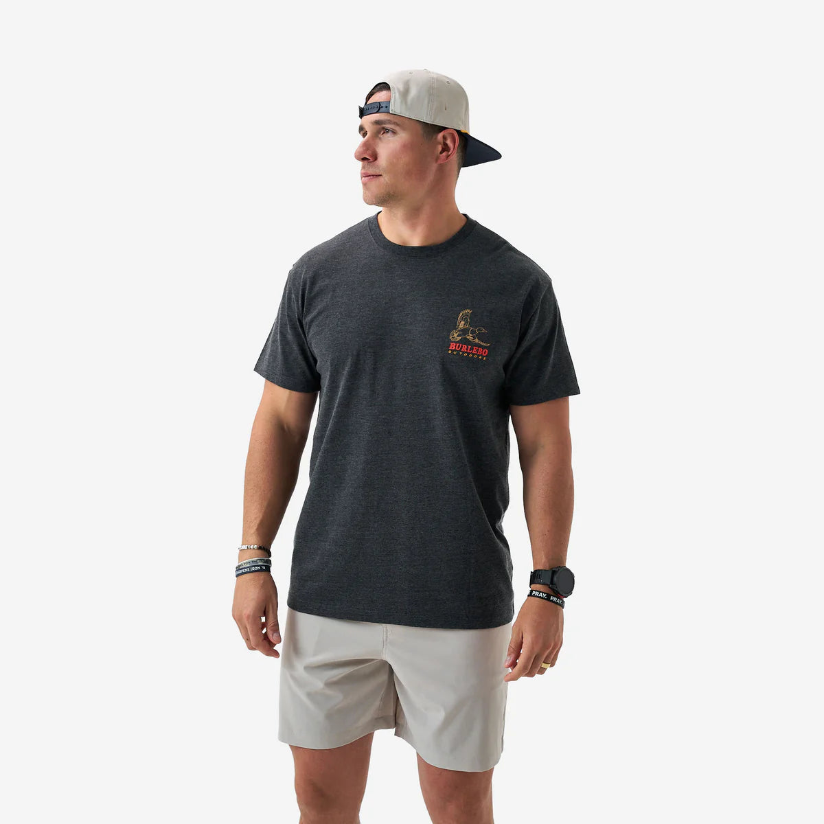 Burlebo Duck Wild Short Sleeve Tee in Heather Black