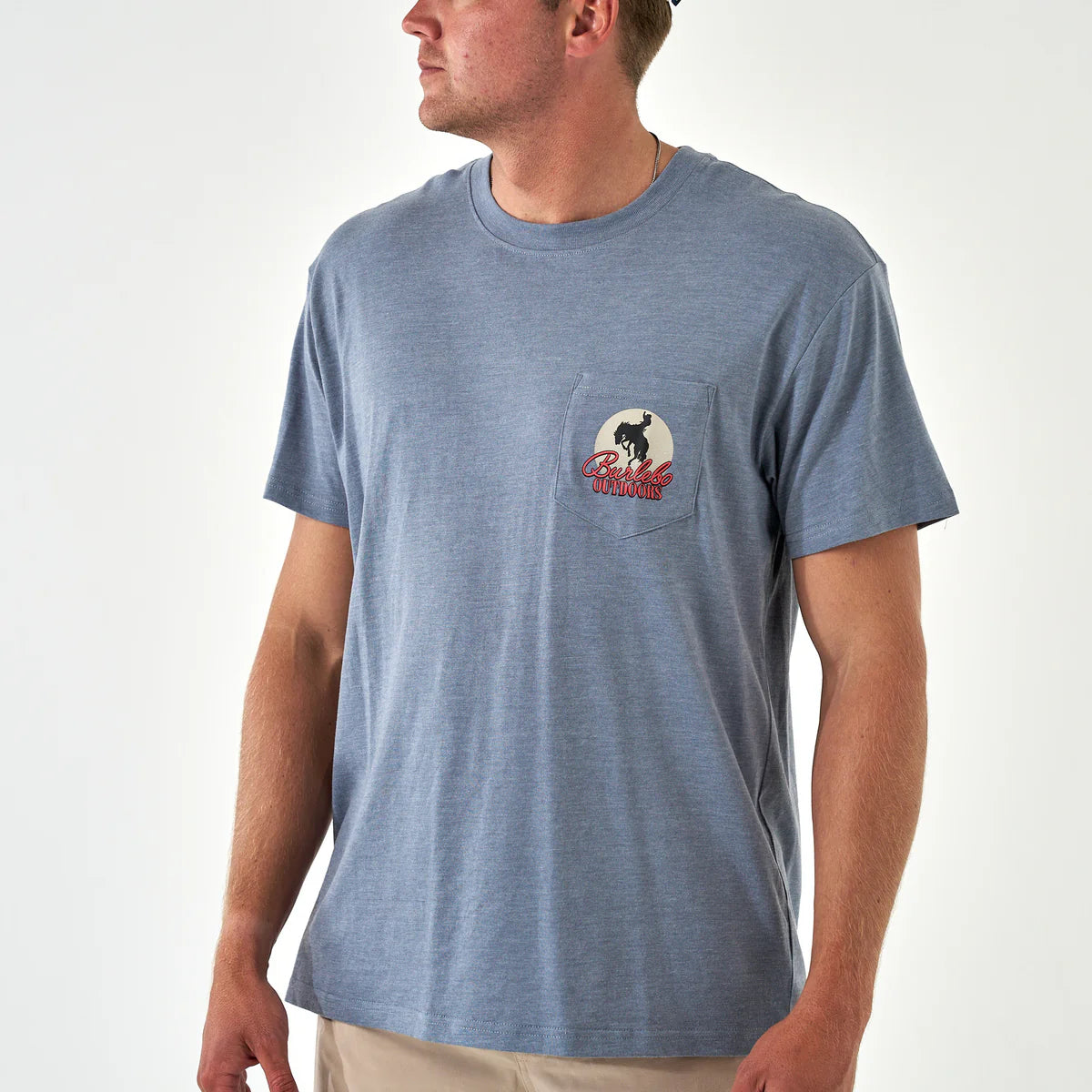 Burlebo Moonlit Cowboy Tee in Heather Blue Jean