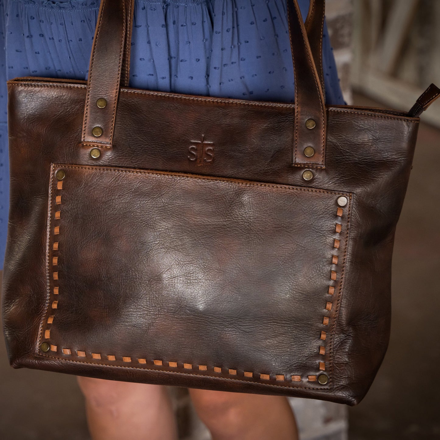 STS Ranchwear Bandera Chocolate Simple Tote