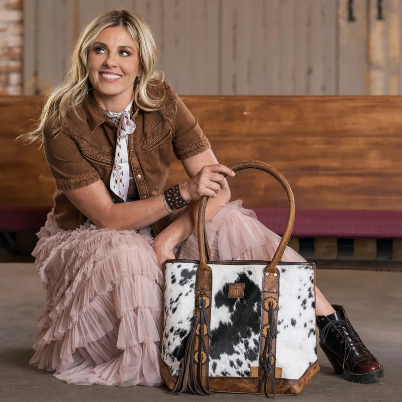 STS Ranchwear Guadalupe Cowhide Palomino Tote