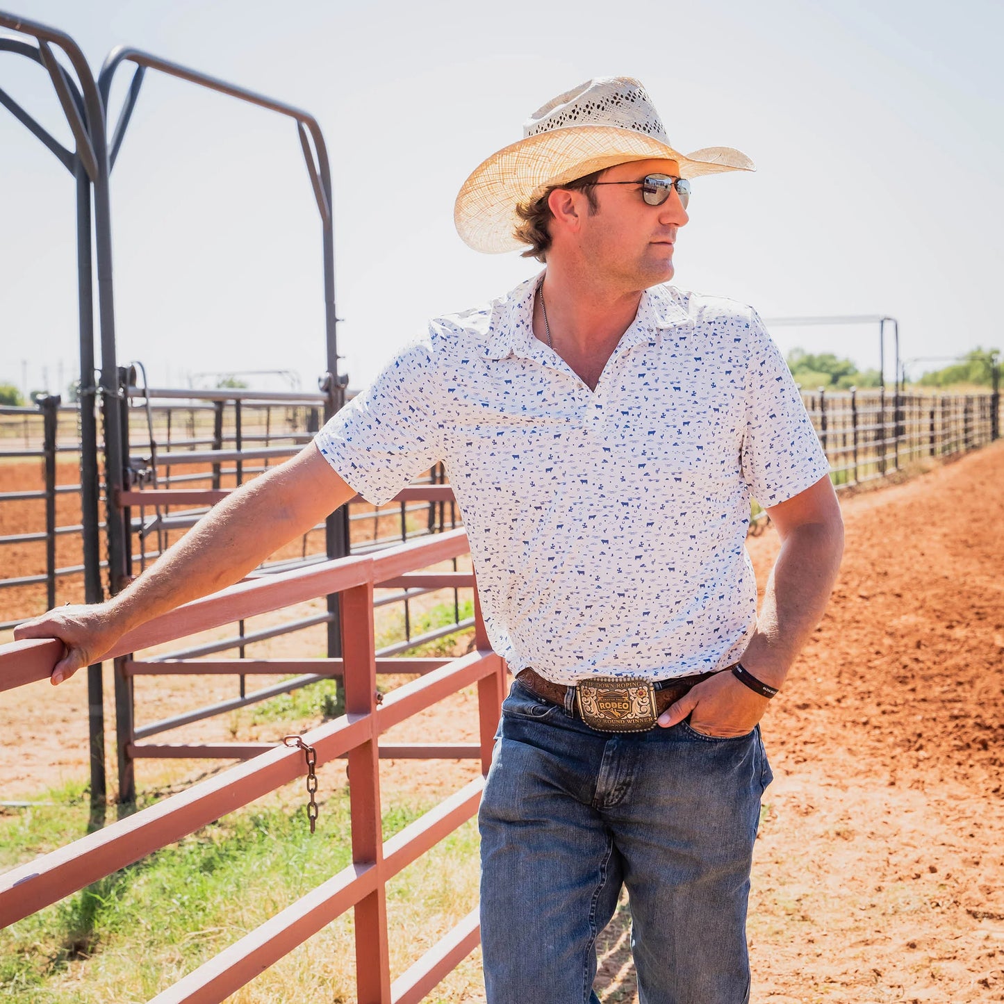 STS Ranchwear Fairway Polo in Blaze White
