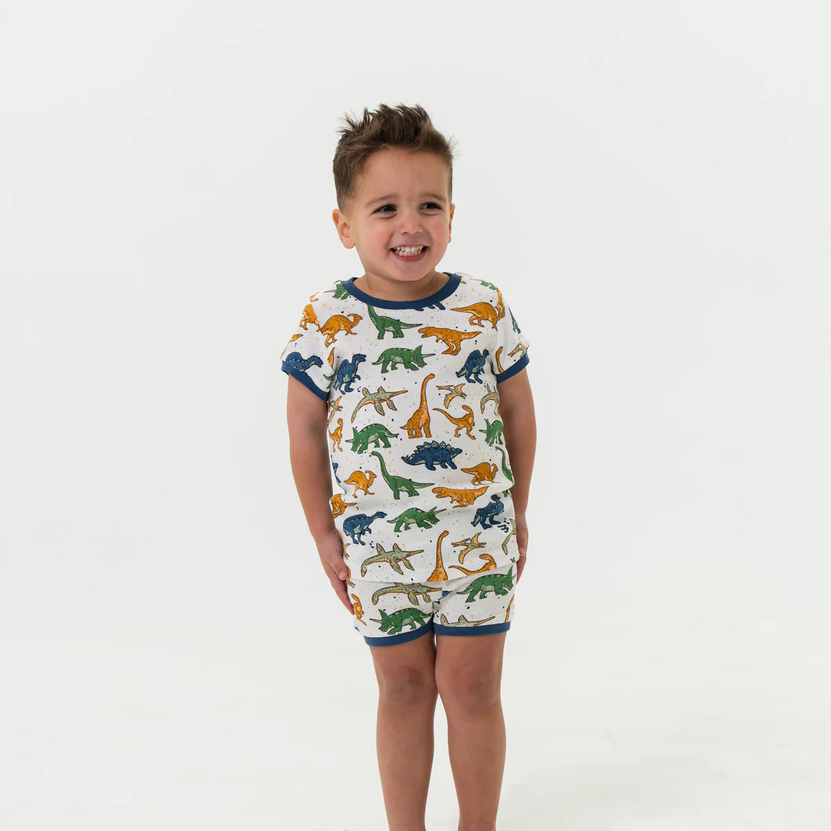 Burlebo Youth Sleep Short Set in Jumbo Dino-Mite