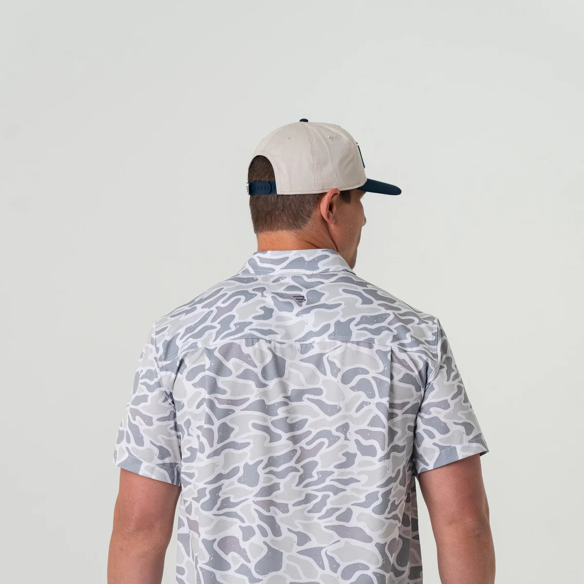 Burlebo Performance Button Up in White Camo