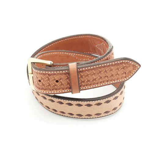 Texas Saddlery Saddle Tan Spider Buckstitch Belt