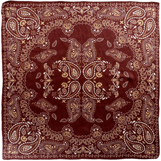 Wyoming Traders Burgundy White Paisley Wild Rag