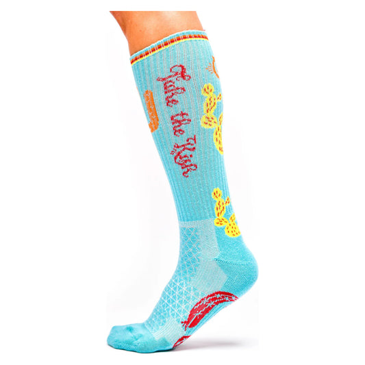 Lucky Chuck Take The Risk Turquoise Performance Socks