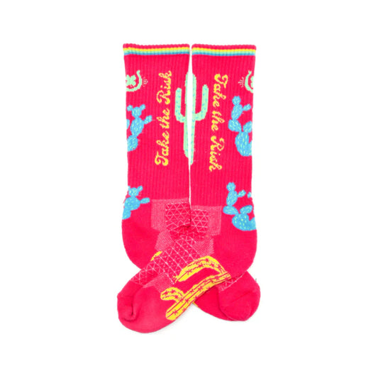 Lucky Chuck Take The Risk Hot Pink Performance Socks