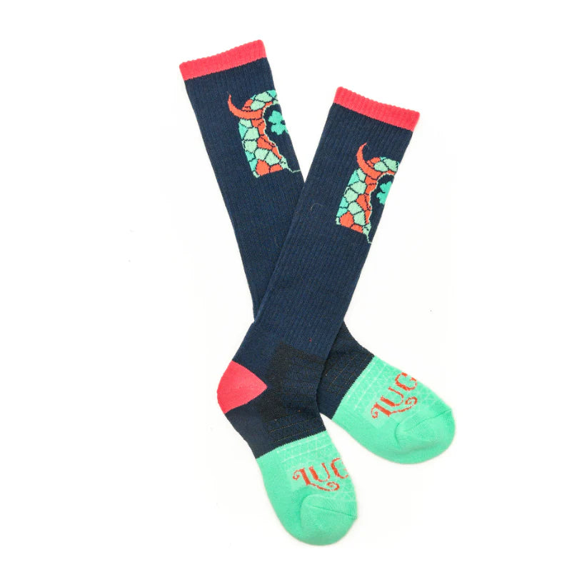 Lucky Chuck Lucky Clover Steer Head Performance Socks