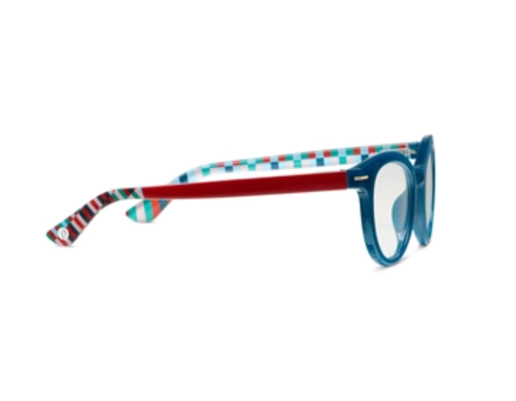 Peepers Daphne Teal/Red Check Reading Glasses