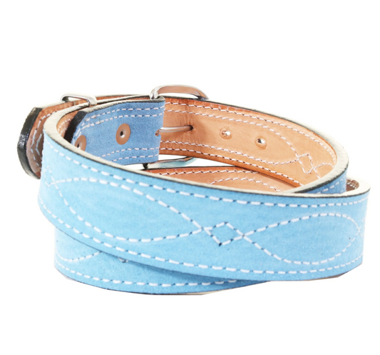 Double J Saddlery Powder Blue Suede Belt