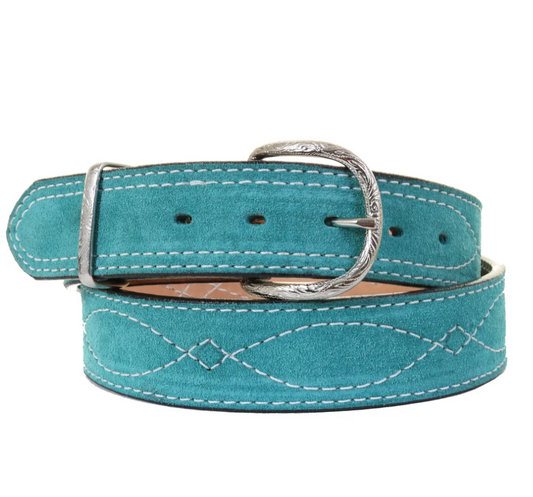 Double J Saddlery Turquoise Suede Belt