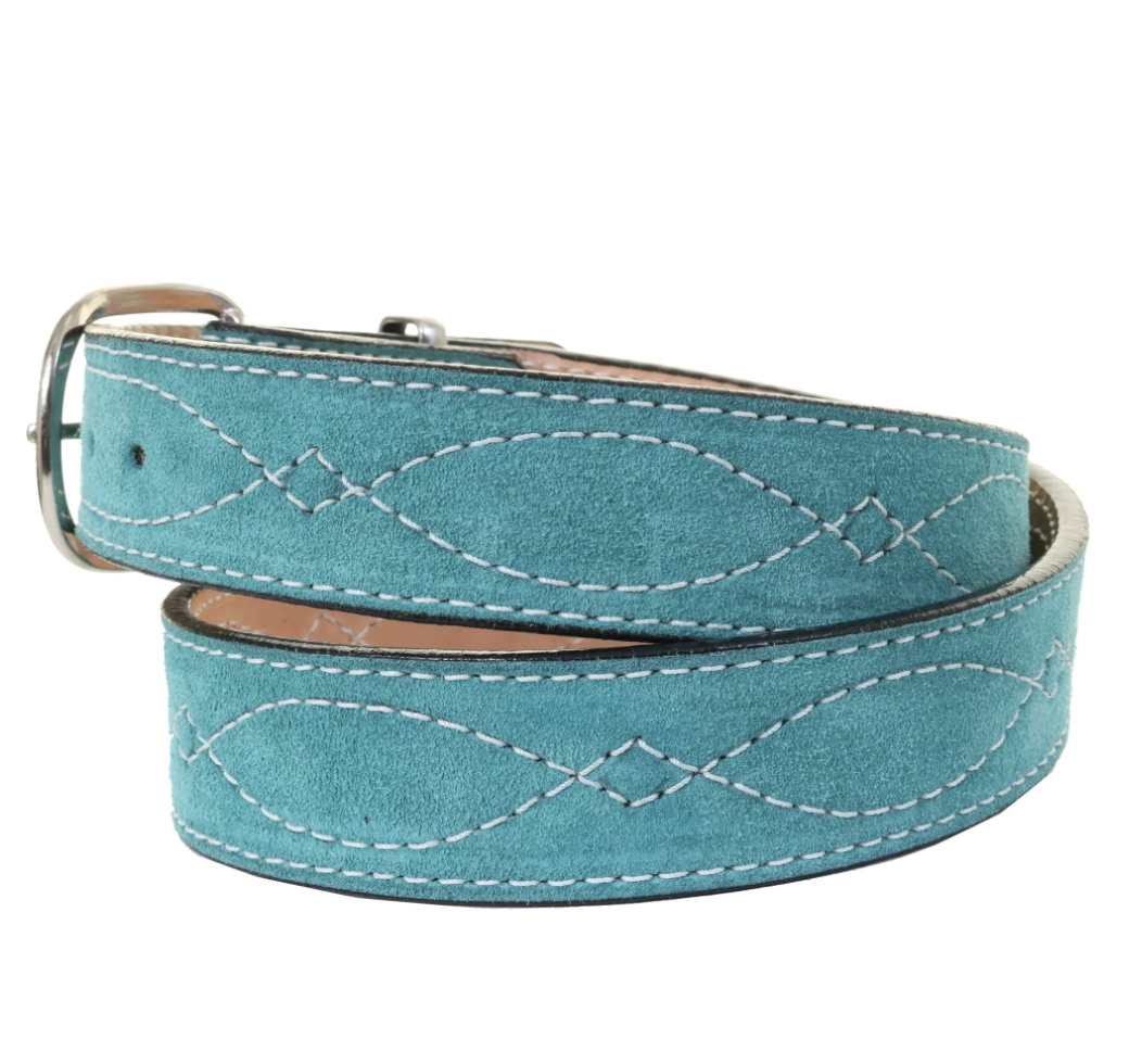 Double J Saddlery Turquoise Suede Belt