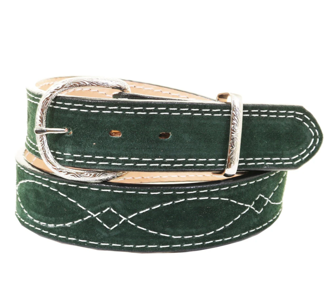 Double J Saddlery Forest Green Suede Belt