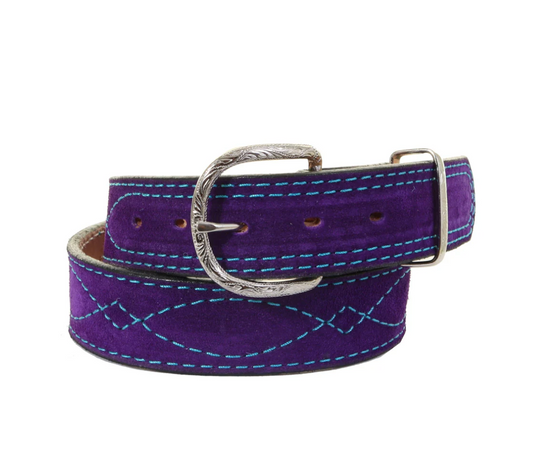 Double J Saddlery Purple Suede Belt