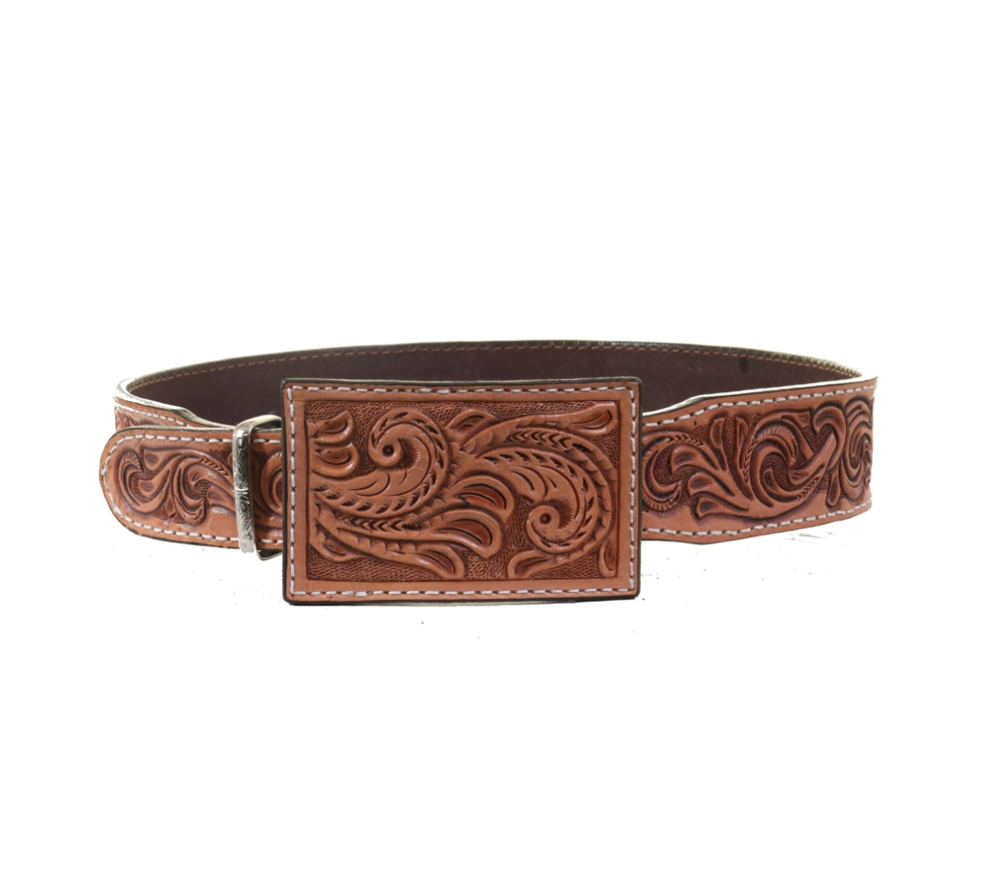 Double J Saddlery Texas Whirlwind Square Belt Buckle