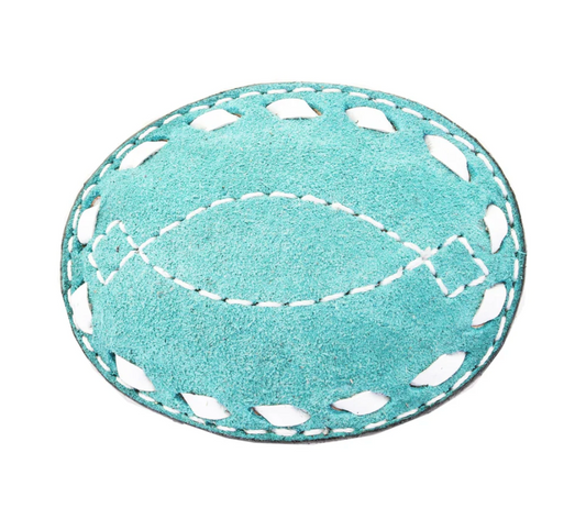 Double J Saddlery Turquoise Suede Oval Buckle