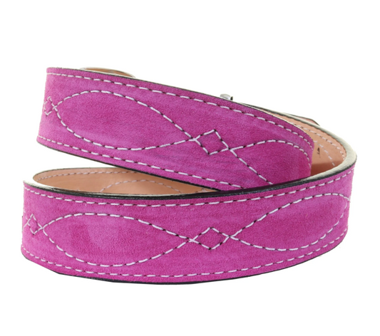 Double J Saddlery Hot Pink Suede Belt