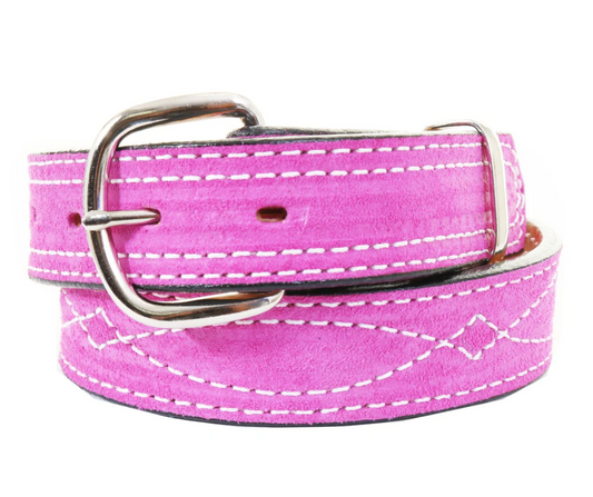 Double J Saddlery Hot Pink Suede Kids Belt