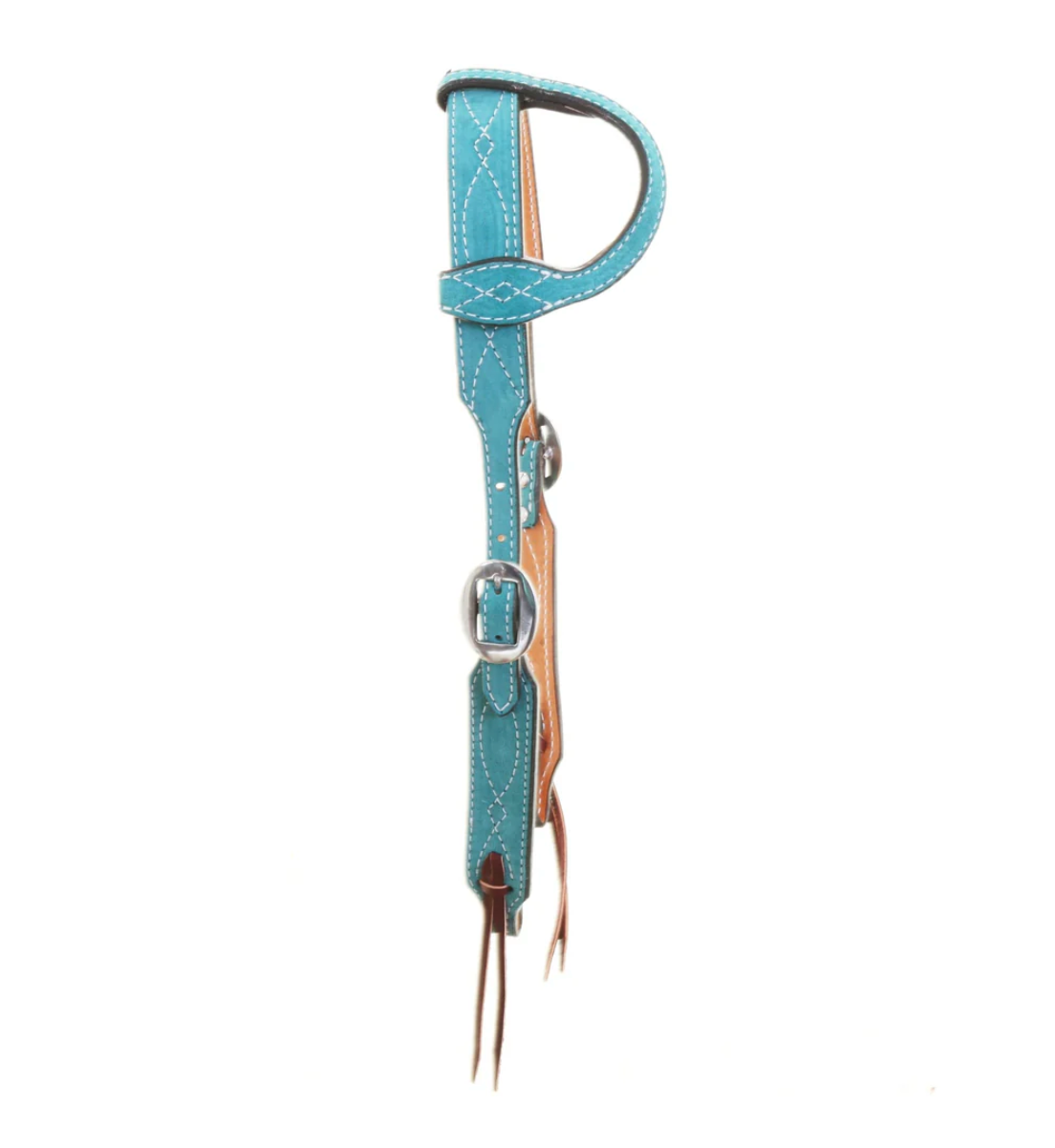 Double J Saddlery Turquoise Green Suede Single Ear Headstall