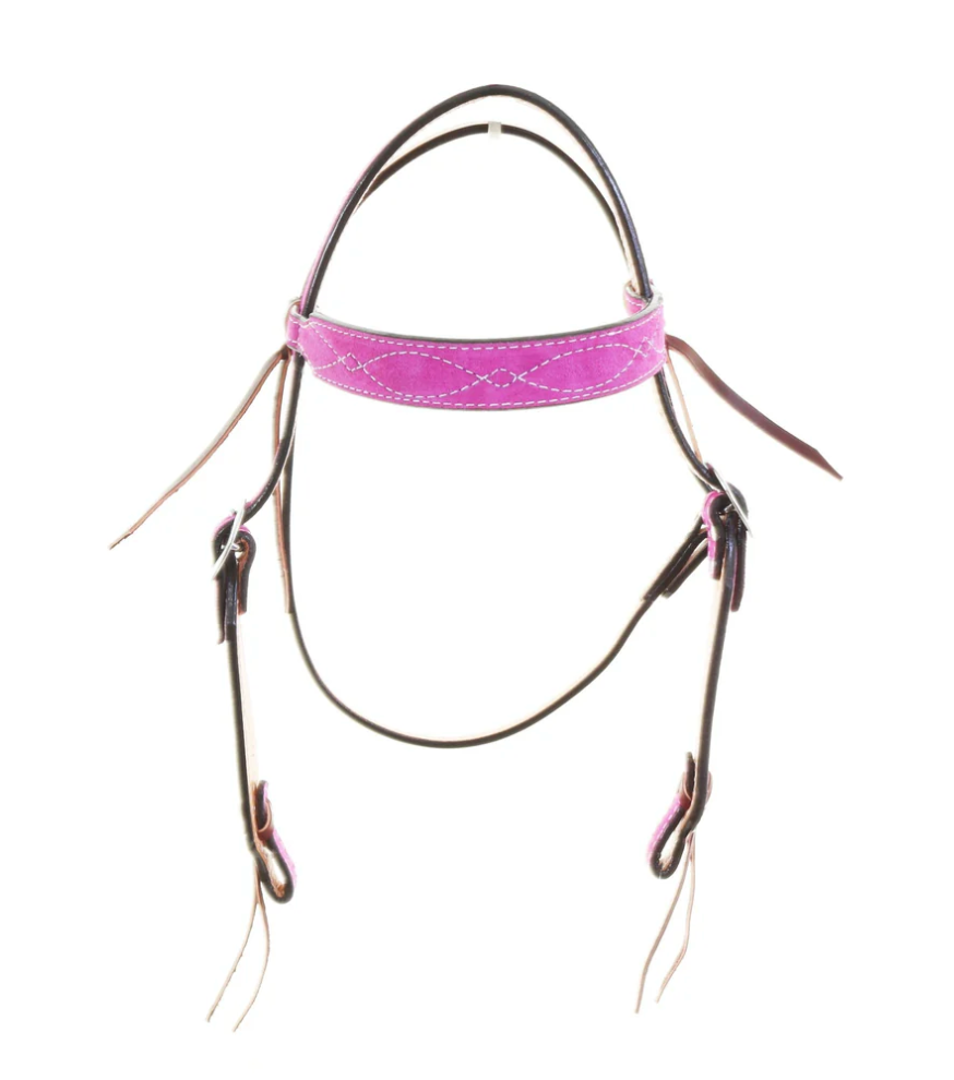 Double J Saddlery Hot Pink Suede Headstall