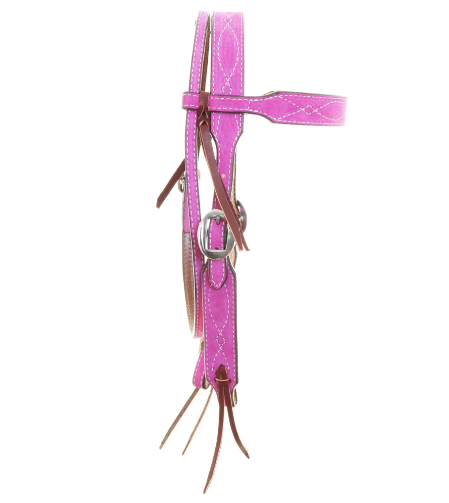 Double J Saddlery Hot Pink Suede Headstall