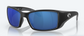 Costa Blackfin Polarized Polycarbonate Sunglasses in Matte Black/Blue Mirror