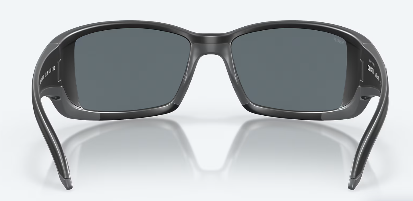 Costa Blackfin Polarized Polycarbonate Sunglasses in Matte Black/Blue Mirror