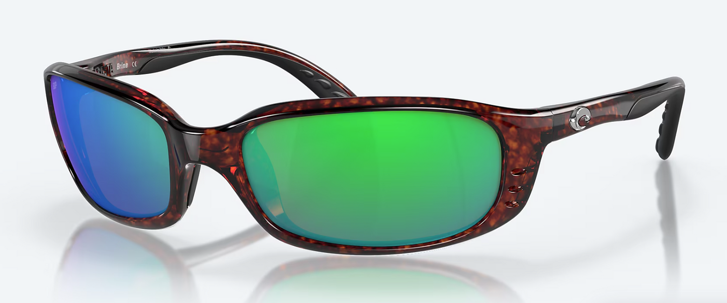 Costa Brine Polarized Polycarbonate Sunglasses in Tortoise/ Green Mirror