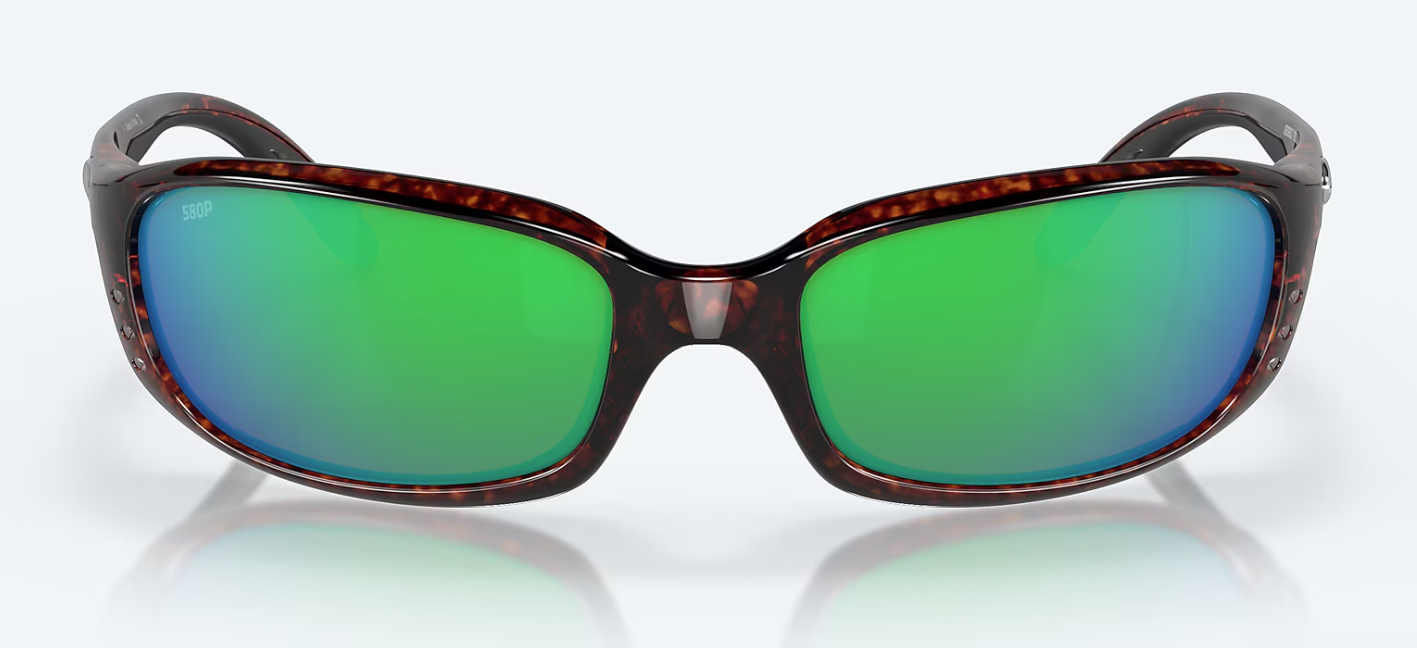 Costa Brine Polarized Polycarbonate Sunglasses in Tortoise/ Green Mirror