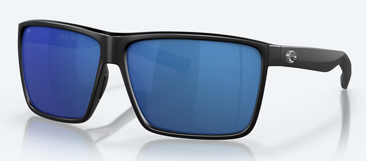 Costa Rincon Polarized Polycarbonate Sunglasses in Matte Black/ Blue Mirror