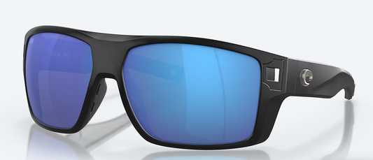 Costa Diego Polarized Sunglasses Black Matte/ Blue Mirror