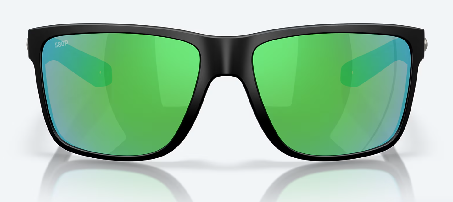 Costa Broadbill II Polarized Polycarbonate Sunglasses Matte Black/ Green Mirror