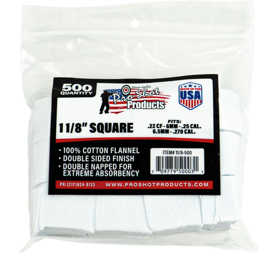 Pro-Shot 1-1/8" Square 500 Count Patches