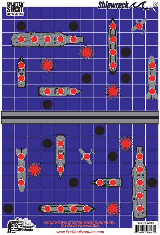 Pro- Shot Splatter Shot Game Series 12" x 18" Shipwreck Paper Target - 8 Pack