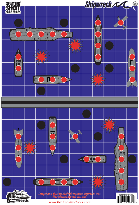 Pro- Shot Splatter Shot Game Series 12" x 18" Shipwreck Paper Target - 8 Pack