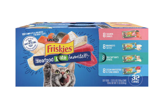 Friskies Seafood Paté Favorites Wet Cat Food Variety Pack