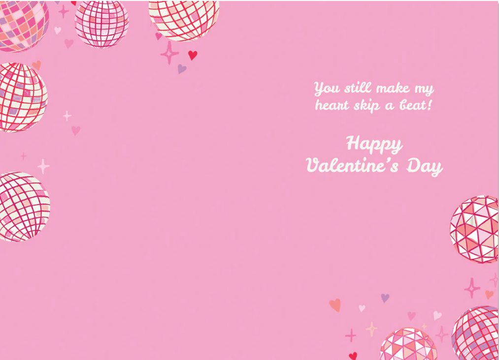 Valentine's Day Card- Mirrorball Heartbeat