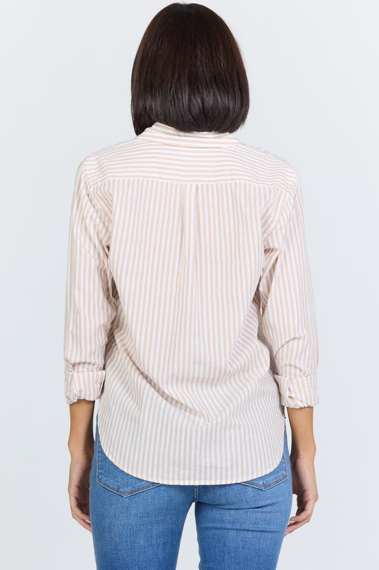 Dear John Lolita Shirt in Taupe Stripe